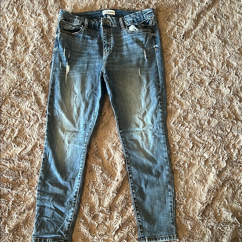 Studio Blue Skinny Jeans with Distressed Details